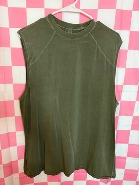 Skims High Neck Outdoor Top in Olive Green
